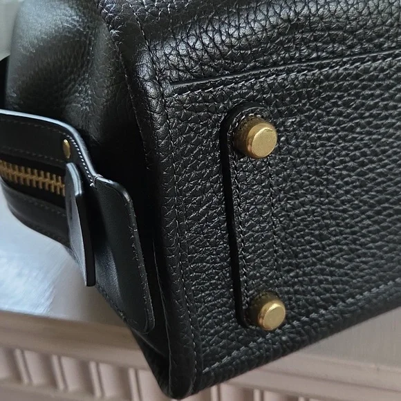 COACH Rogue 25 Black Tea Rose Leather Crossbody Bag - Picture 11 of 16